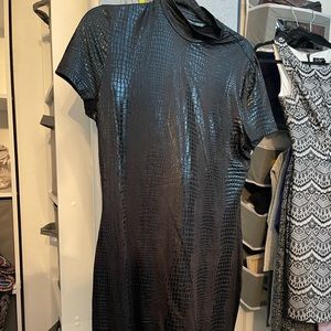 Faux alligator body con dress